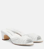 [Manolo Blahnik] Manolo Blahnik Piruabar 50 ruched leather mules AU 9 white