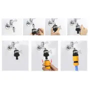 Rubber Faucet Connector With Metal Clampdle Tap Water Inlet Hose Adapter
