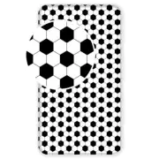 Football Single Fitted Sheet 100% Cotton Children's Bedding Black & White