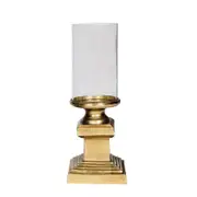 SSH COLLECTION Lara 29cm Tall Hurricane Lamp - Brass