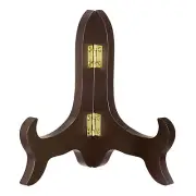 5" Easel Plate Holder, Wooden Folding Display Stand Brown for Picture Frame