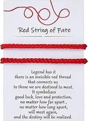 [DESIMTION] Red String of Fate Good Luck Protection Couples Bracelets for Boyfriend and Girlfriend Him and Her Long Distance Relationships Gifts