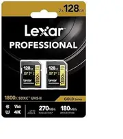 Lexar Professional Gold SDXC 1800x 128GB UHS-II V60-2PACK