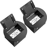 Vagueior Recessed Floor Electrical Outlet Kit, Circular Hidden Duplex GFCI Outlet,20A Tamper-Resistant Receptacle Outlet，Waterproof Electrical Outlet Covcer Box, UL Certified,Black（2 Pack