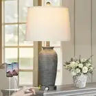 25" Farmhouse Jar Table Lamps, 3 Way Touch Control Rustic Bedside Lamps with USB