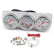 Universal Car Chrome Volt Water Temp Gauge Oil Pressure Gauge Triple 3 Gauge Set Gauges Kit
