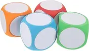 TEHAUX 4Pcs Dice Erasable Blank Dice for Classroom Games DIY Activities Noise Reducing Soft Material for Parties Math Learning Creative Fun