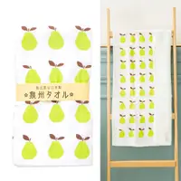 在飛比找PChome24h購物優惠-日本泉州純棉麻紗加厚34*85CM毛巾(梨子-綠)