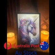 unicorn night Lamp and mirror two in one, Light Box, LED Light Painting Frame