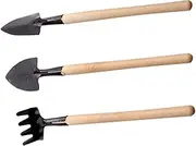 Alasum 1Set Mini Gardening Tools Handle Hand Planting Tools for Safe Smooth Surface for Parent Garden Activities Mini Rake Spade and Trowel