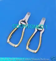 Toe Nail Cutters Nippers Clippers Chiropody Podiatry 2 Pcs Gold Plated