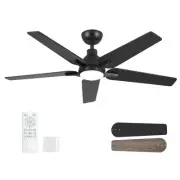 52 Inch Ceiling Fans with Lights and Remote, Black Modern Ceiling Fan for Bed...