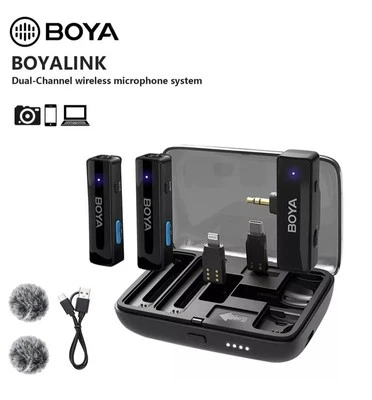 BOYA BOYALINK Wireless Lavalier Microphone System 2*Transmitter for Camera Phone