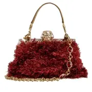 Dolce & Gabbana Clutch Bag Vanda With Jewelry And Kettenriemen Red Gold 11553