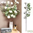 Eucalyptus Leave Dried Cotton Flower Branch Artificial Plants Stem Floral qiLjW