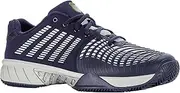 [K-Swiss Performance] Men's Express Light 3 Hb Tennis Shoe, Peacoat Gray Violet Lime Green, 39.5 EU