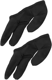 2pcs Three-finger Set Curling Wand Curling Iron Glove Heat Resistant Glove Finger Glove Hair Finger Cover Heatproof Gloves for Hair Styling Heat Styling Gloves Cotton Black