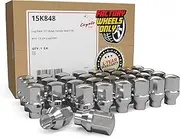 Wheel Accessories Parts 32 Pcs M14x1.5 14x1.5 Thread ET OEM Factory Style Lug Nuts 1.77" Long Chrome 7/8" Hex Fits Chevy GMC 2011+ Silverado Sierra 2500 3500 ｜ Ram 2012+ 2500 3500