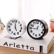 Compact Quartz Bedside Clock Night Light No Tick Sound Silent Alarm Clock