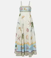 [Alemais] Alémais Bath House linen maxi dress UK 6 multicoloured