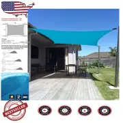 Customizable 12'x12' Rectangle Sun Shade Sail in Turquoise - Easy Installation