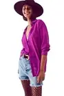 Damen Chiffon Blouses Shirt Langarm Bequem Schlicht Leicht 4224607