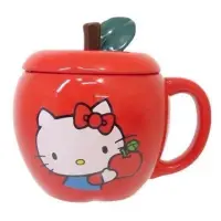 在飛比找Yahoo!奇摩拍賣優惠-HELLO KITTY凱蒂貓蘋果🍎造型馬克杯附蓋 杯子 咖啡