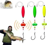 Visulong Catfish Fishing Set, Catfish Rig Making Kit, Take Down Rigs for Catfishes, Double Rattle Beads and Double Hook Rig, Circle Hooks Tackle