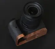 Ebony Walnut Wood Camera Grip For EOS R6 & R6II Handmade Handle Baseplate Holder