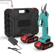 Electric Pruning Shears Heavy Duty, 1.2'' Cutting Diameter Professional Garden Shears Pruning Battery Powered, Cordless Electric Pruner for Gardening Tree Branch with 2PCS Rechargeable Batteries(Green