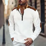 Men's Zip Up Hoodie Sweatshirt Black White Pink Red Blue Standing Collar Plain Color Block Quarter Zip Sports Outdoor Casual Daily Streetwear Cool Sportswear