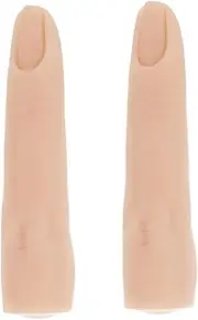 FRCOLOR 2pcs Flexible Silicone Nail Practice Fingers for Realistic Nail Art Training Bendable Fake Hand Models for Manicure Skills Durable and Reusable