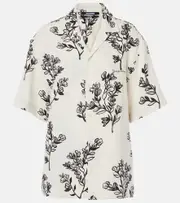 [Jacquemus] Jacquemus Jean floral linen bowling shirt AU 18 white