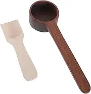 Cabilock Wooden Measuring Spoon Set of 2 Salt Spoon for Sugar Beans Tea Easy to Store Random Style