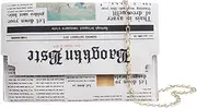 [Acxico] 1 PC Women Newspaper Messenger Bag Shoulder Bag Personality Fashion Small Square Bag, As Shown