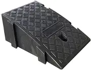 Plastic Threshold Ramp- Non-Slip Driveway with Drainage Grooves and 2 Screws Included Heavy-Duty Driveway Curb for Cars Trucks and Motorcycles(Black,25 * 40 * 16cm)