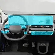 Car Interior Film Dashboard Piano Board Shift Center Console Anti-Scratch Transparent TPU Protection Film,for Hyundai IONIQ 5 2022-2023 (Style B)