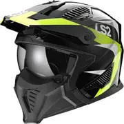 LS2 OF606 Drifter Triality Trial Helmet, black-yellow, Size S for Men Black Yellow
