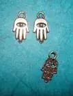 Pendant Handprint Charm Palm Reading Charm Fortune Teller Charm Evil Eye Hand