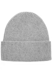 Colorful Standard Ribbed Wool Beanie - Grey One Size