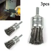 High Quality 25mm Steel Knot Wire End Brushes for Die Grinder Set of 3