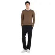 Replay Mens Crew Knitwear Crewneck Sweater Wool Blend Brown