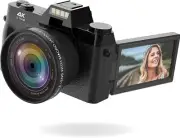 Vlogging Camera, 4K Digital Camera for YouTube with WiFi, 16X Digital Zoom