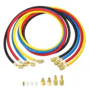 4 Pack 1/4 SAE Refrigerant Charging Hose 4.9ft 800PSI Manifold Gauge Hose
