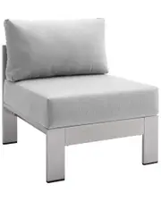 Modway Shore Sunbrella Fabric Aluminum Outdoor Patio Armless Chair