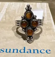 NWT Sundance Catalog Silver “Carnelian Glow Ring” Size 9 $98