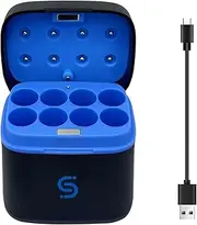 SLODA 8-Slot AA Battery Charger - Type-C Fast Charger for Rechargeable AA Ni-MH,Ni-CD& Lithium Batteries, Smart LED Display, Portable Magnetic Case, Multi Protection.