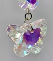 25mm Faceted Butterfly Rainbow Prism Crystal Hanging Ornament Sun-catcher 5"