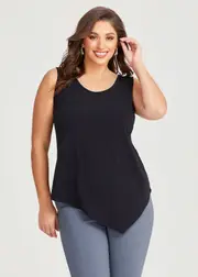 [Taking Shape] Taking Shape Luna Mix Media Tank Size 30 in Black - Plus Size Women's Tops & T Shirts Black