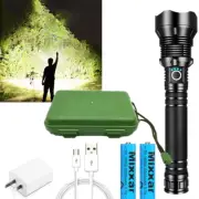 350000CD Powerful XPH90 LED Tactical Flashlight Rechargeable EDC COB Search Ligh